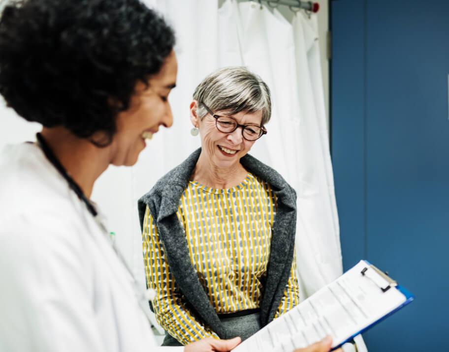 doctor reviewing results patient