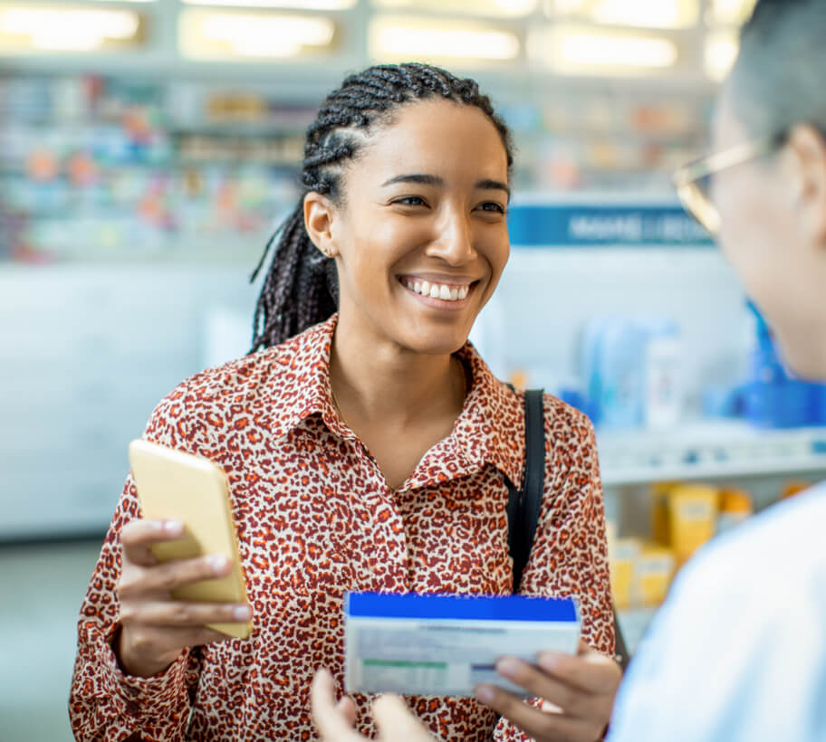 pharmacist helping customer